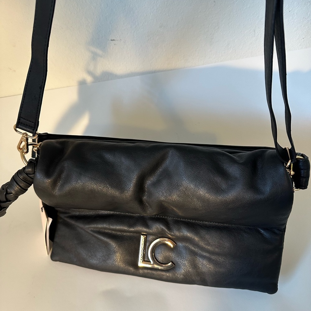 Brand New Lola Casademunt Black Logo Shoulder Bag w/ Tags